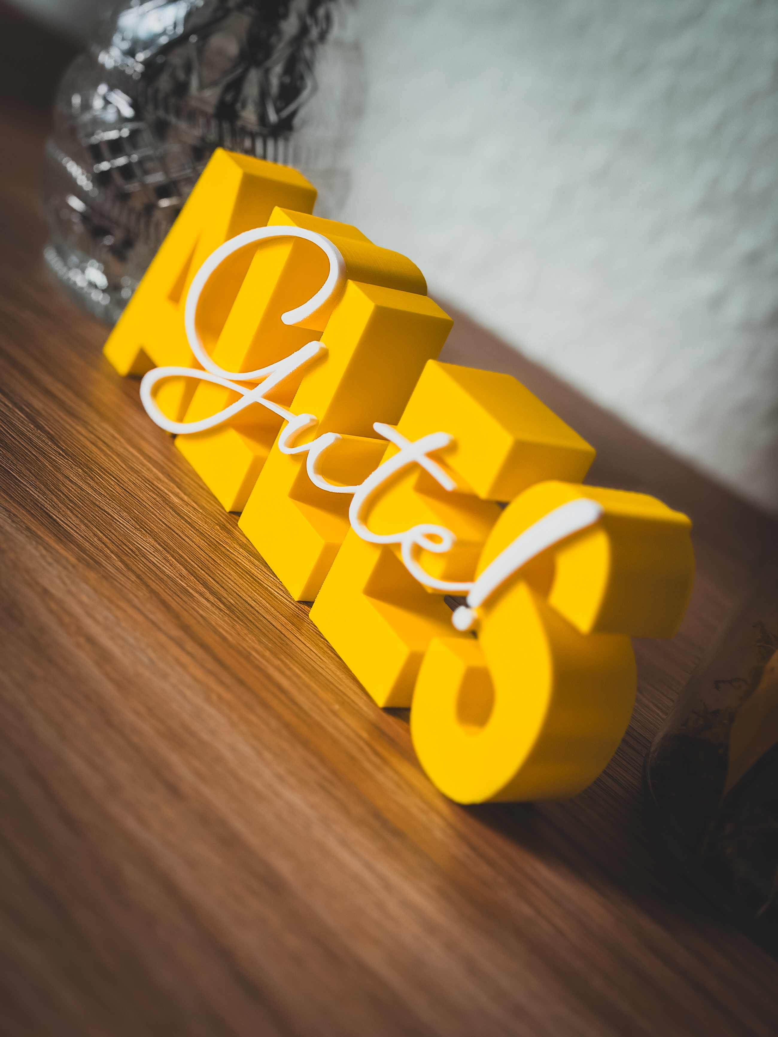 Alles Gute Schriftzug Deko Geschenk Geburtstag Hochzeit Jubiläum Ruhestand Prüfung modern freistehend Tischdeko