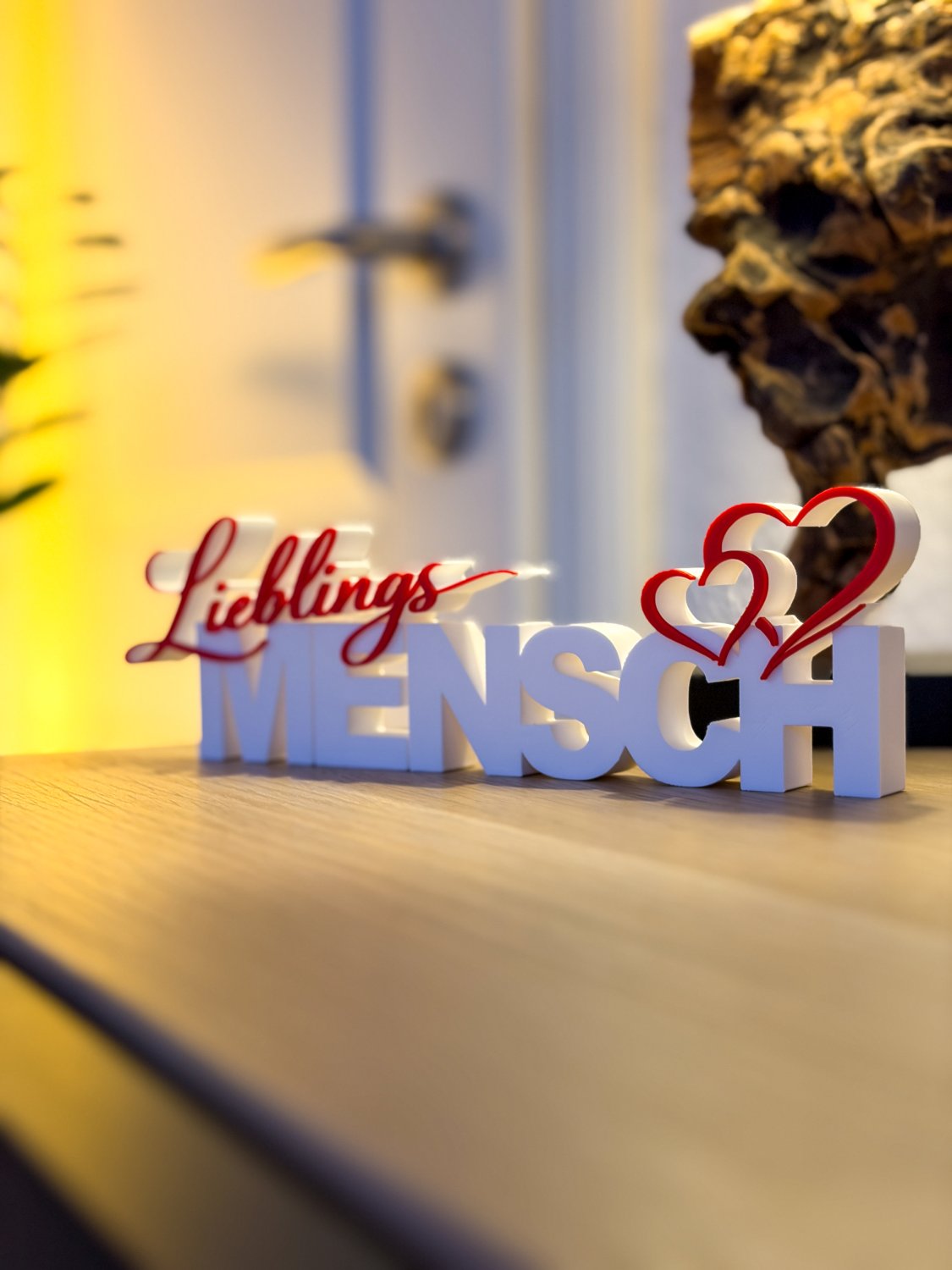 Deko Schriftzug Lieblingsmensch – freistehend 3D-Druck – Geschenk für Partner, Freundin, Freund, Mutter, Papa – Liebe & Zuhause Deko