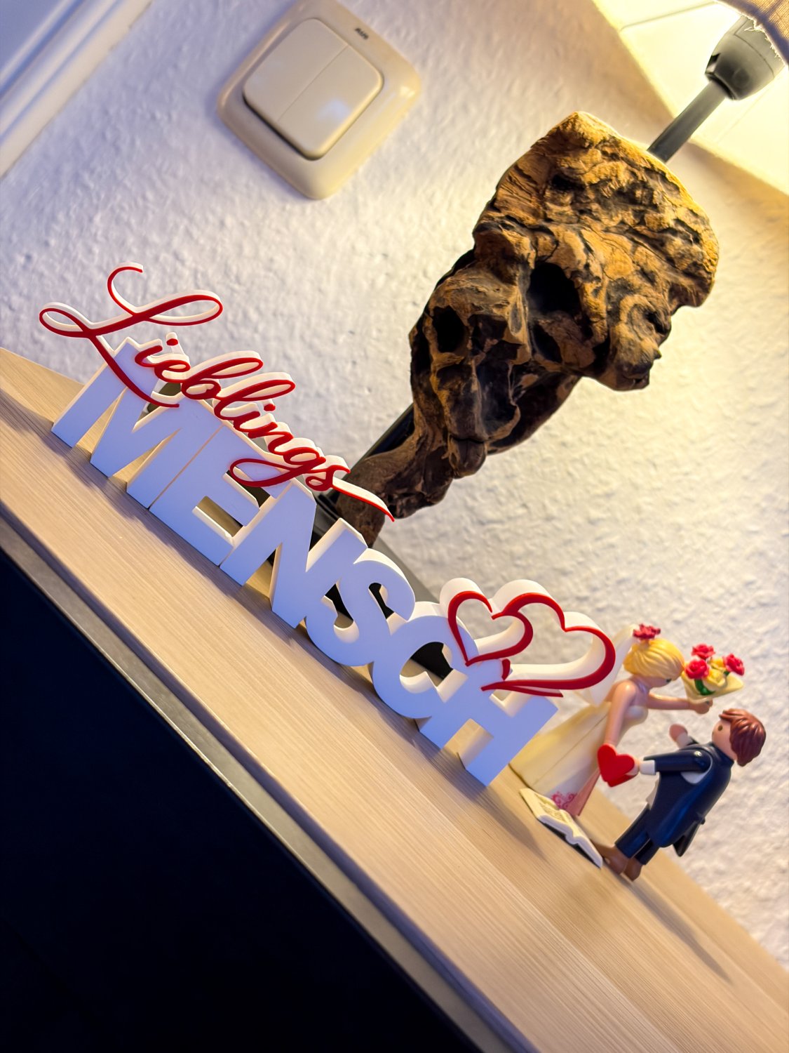 Deko Schriftzug Lieblingsmensch – freistehend 3D-Druck – Geschenk für Partner, Freundin, Freund, Mutter, Papa – Liebe & Zuhause Deko