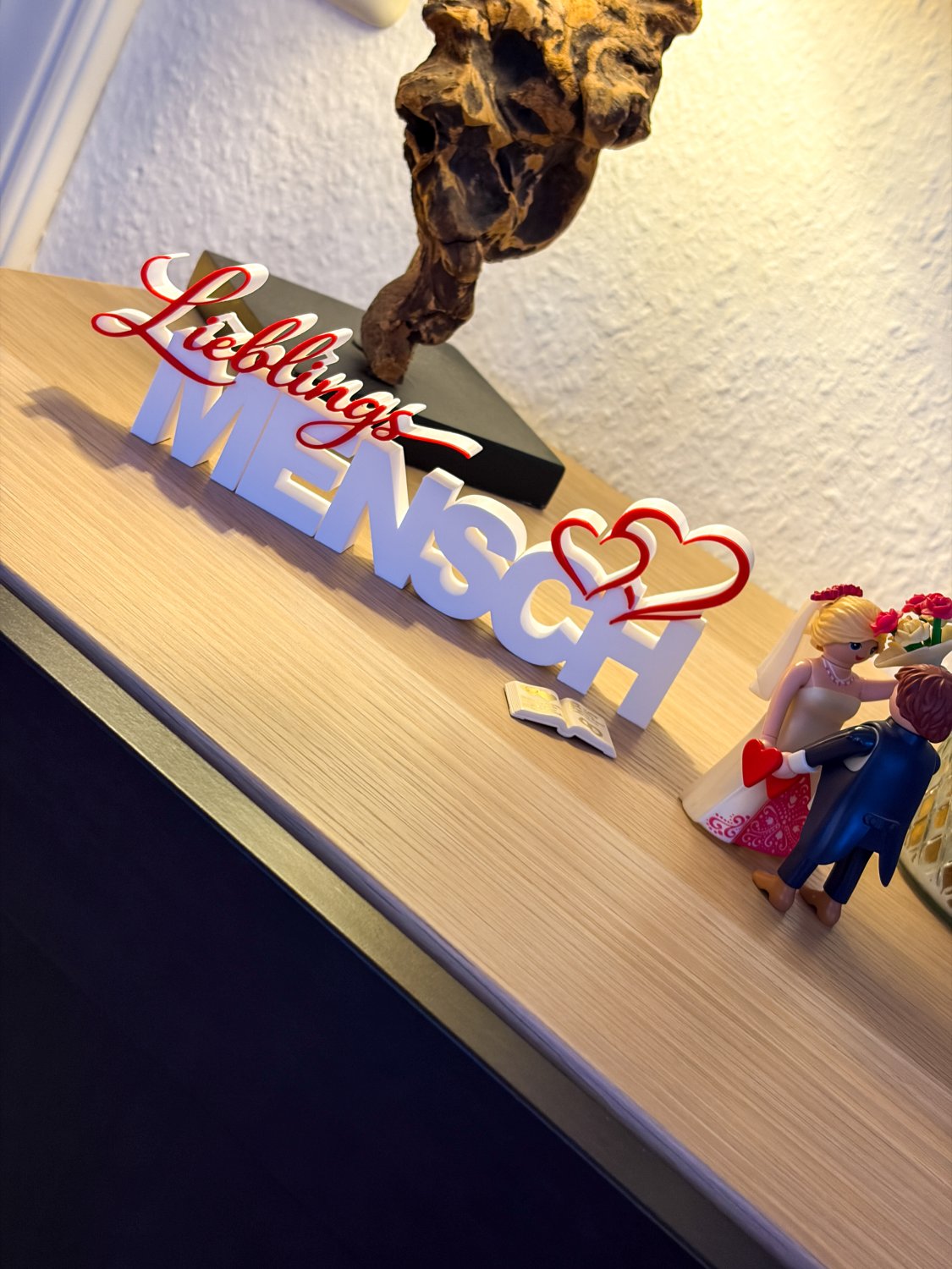 Deko Schriftzug Lieblingsmensch – freistehend 3D-Druck – Geschenk für Partner, Freundin, Freund, Mutter, Papa – Liebe & Zuhause Deko