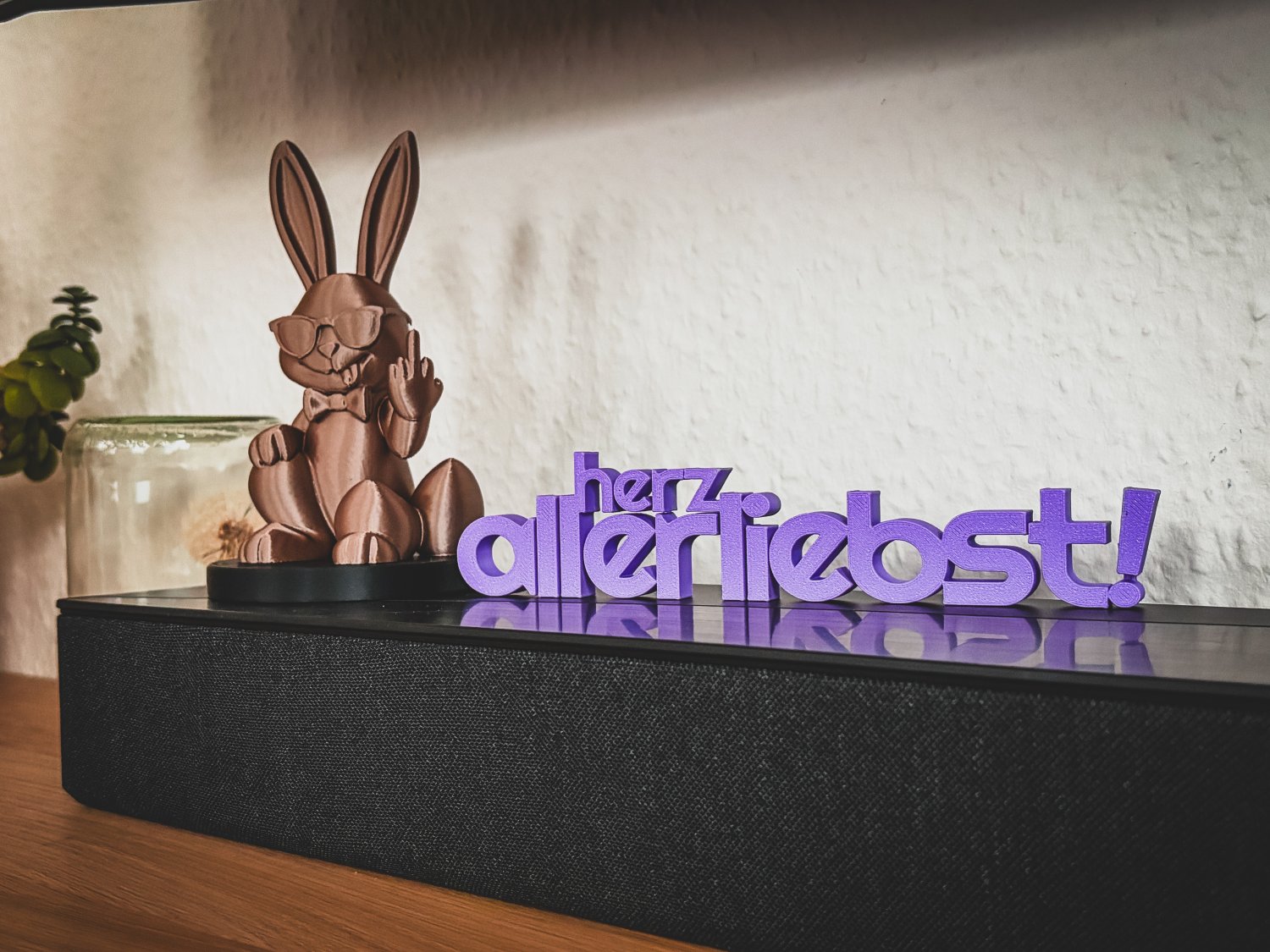 Frecher Osterhase Günther m. Sonnenbrille/Mittelfinger lustige Osterdeko Hasenfigur sarkastische Dekofigur Hase witzige Geschenkidee Ostern