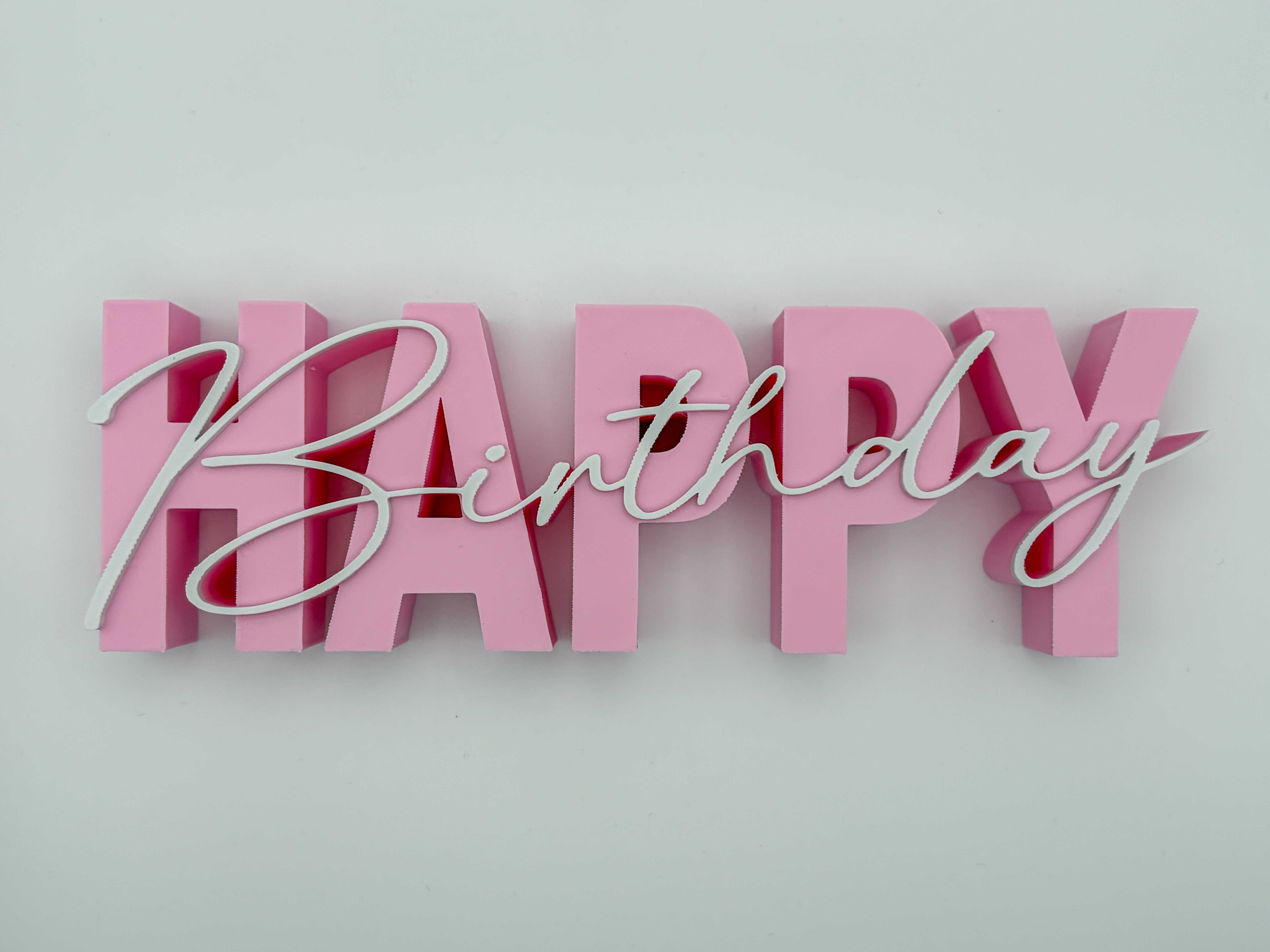 Happy Birthday Geschenk Idee Geburtstag – moderner 3D Schriftzug freistehend – stilvolle Tischdeko Partydeko – besonderes Mitbringsel