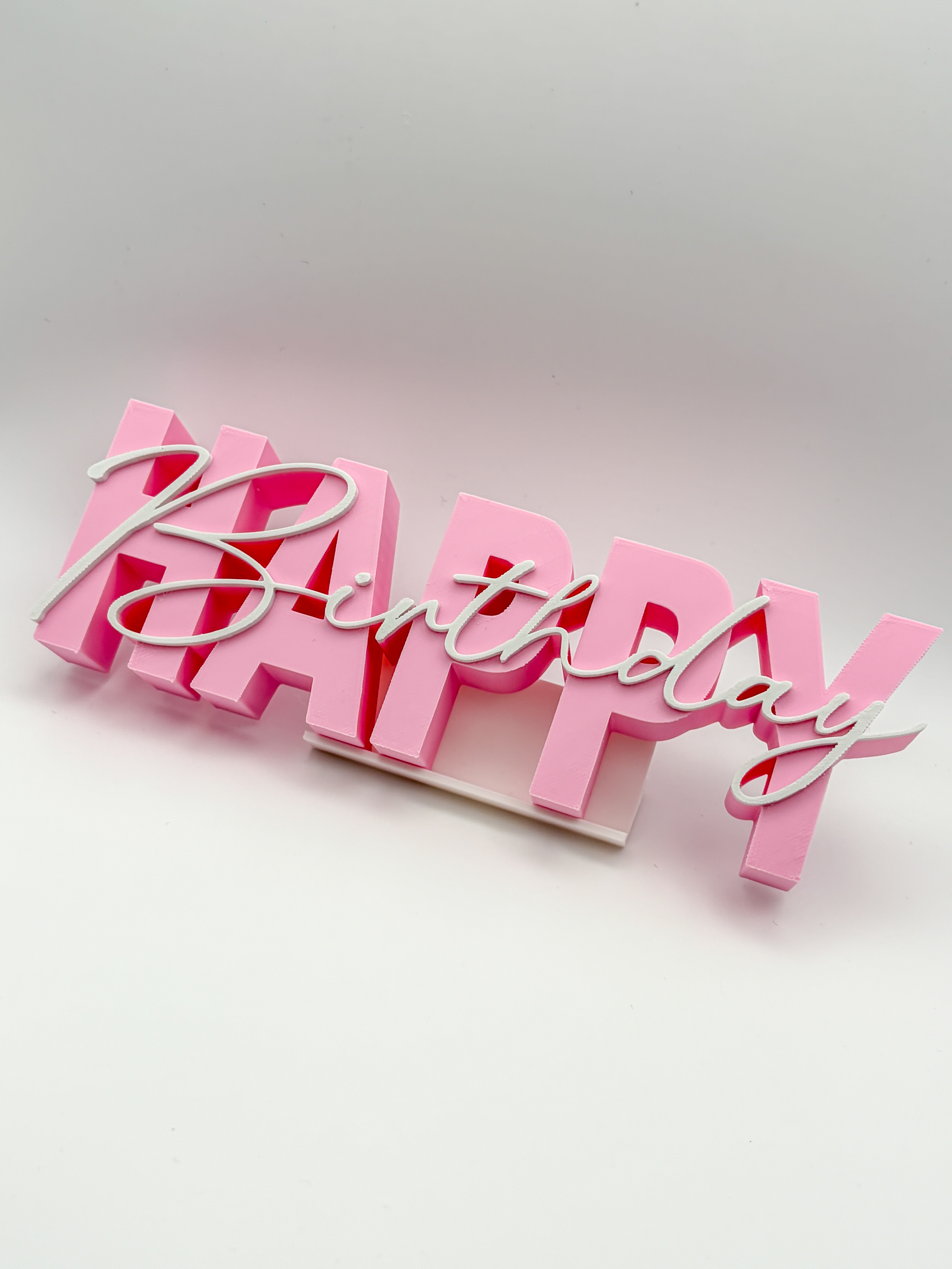 Happy Birthday Geschenk Idee Geburtstag – moderner 3D Schriftzug freistehend – stilvolle Tischdeko Partydeko – besonderes Mitbringsel