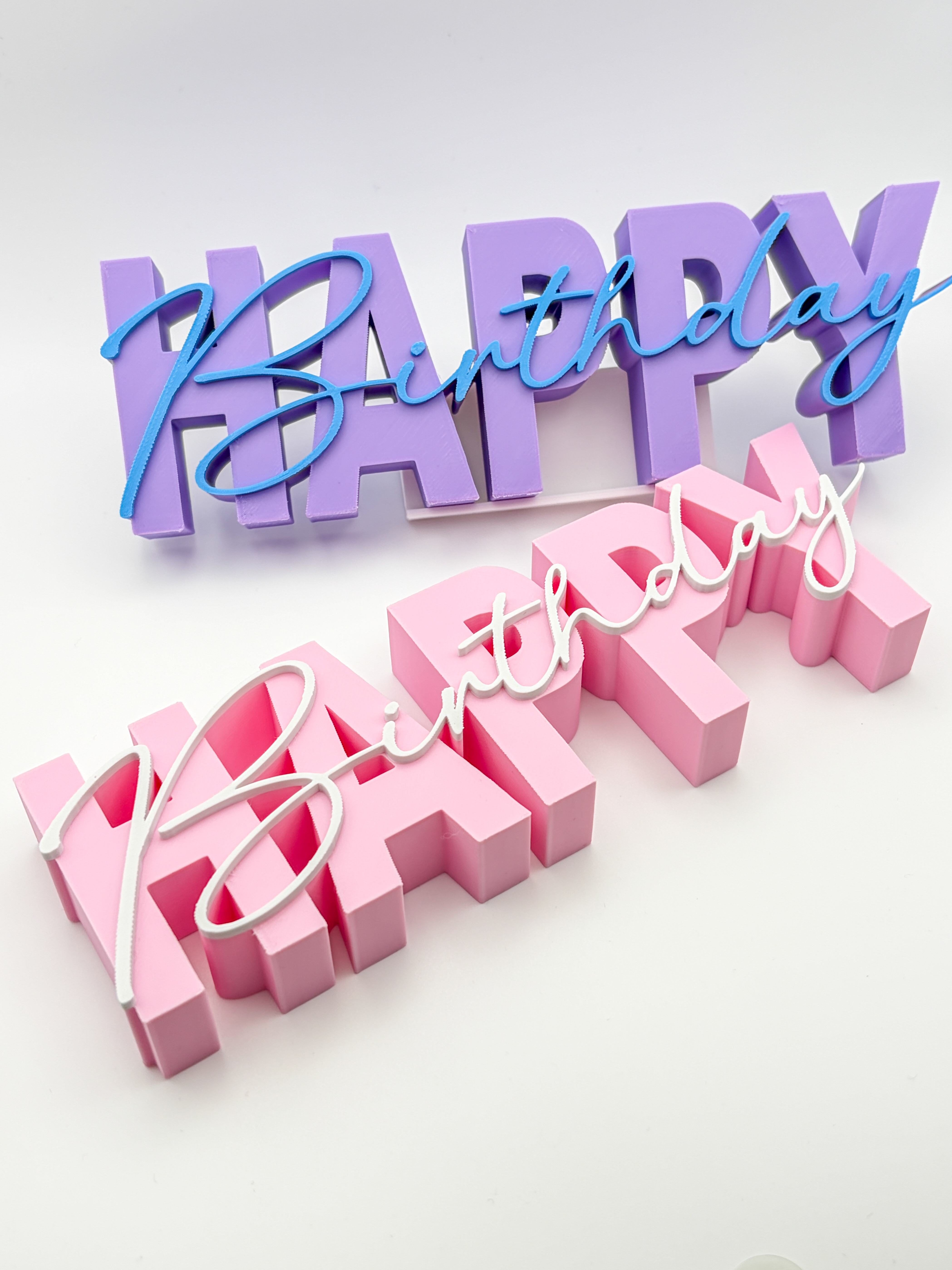 Happy Birthday Geschenk Idee Geburtstag – moderner 3D Schriftzug freistehend – stilvolle Tischdeko Partydeko – besonderes Mitbringsel
