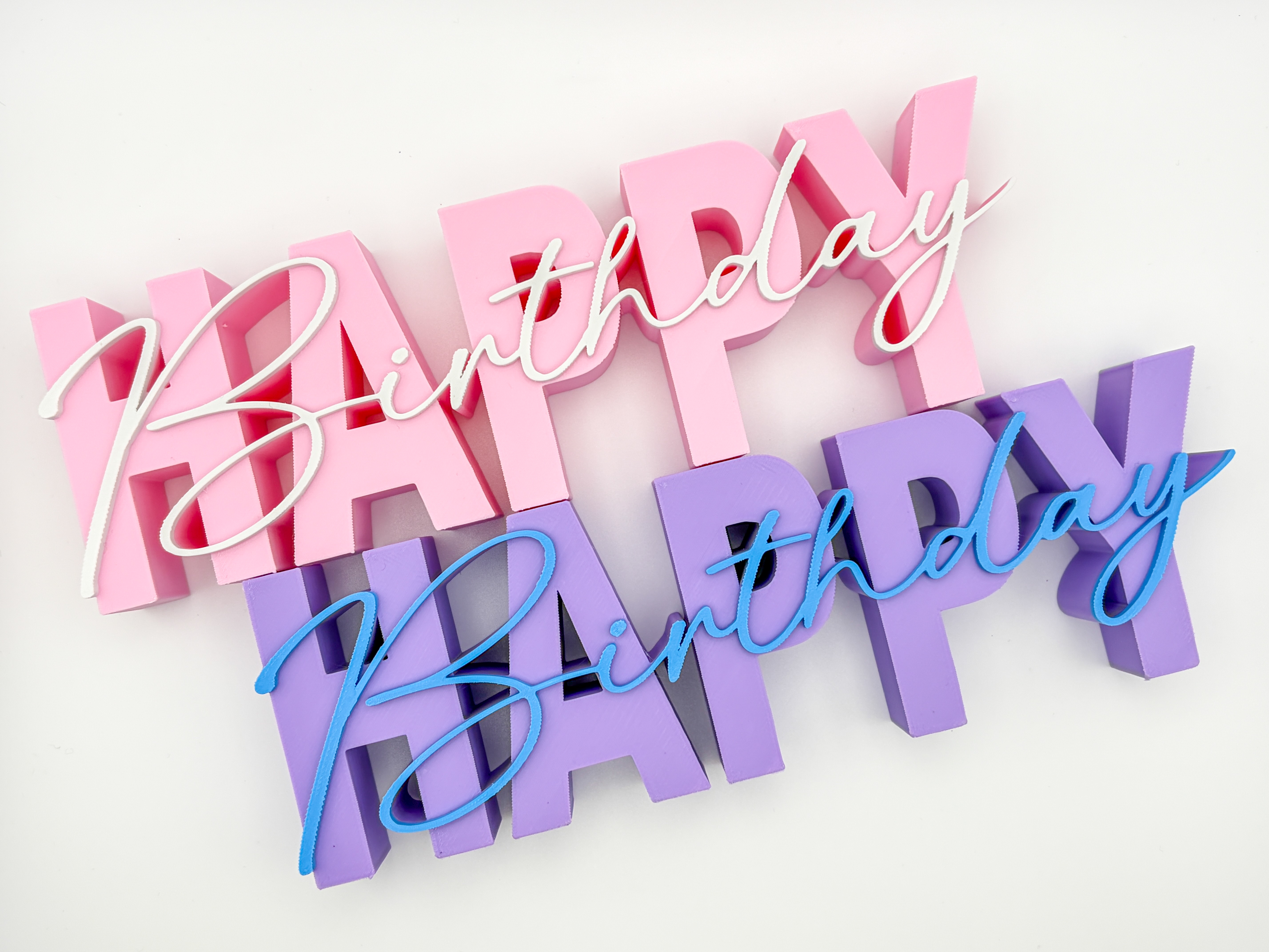 Happy Birthday Geschenk Idee Geburtstag – moderner 3D Schriftzug freistehend – stilvolle Tischdeko Partydeko – besonderes Mitbringsel