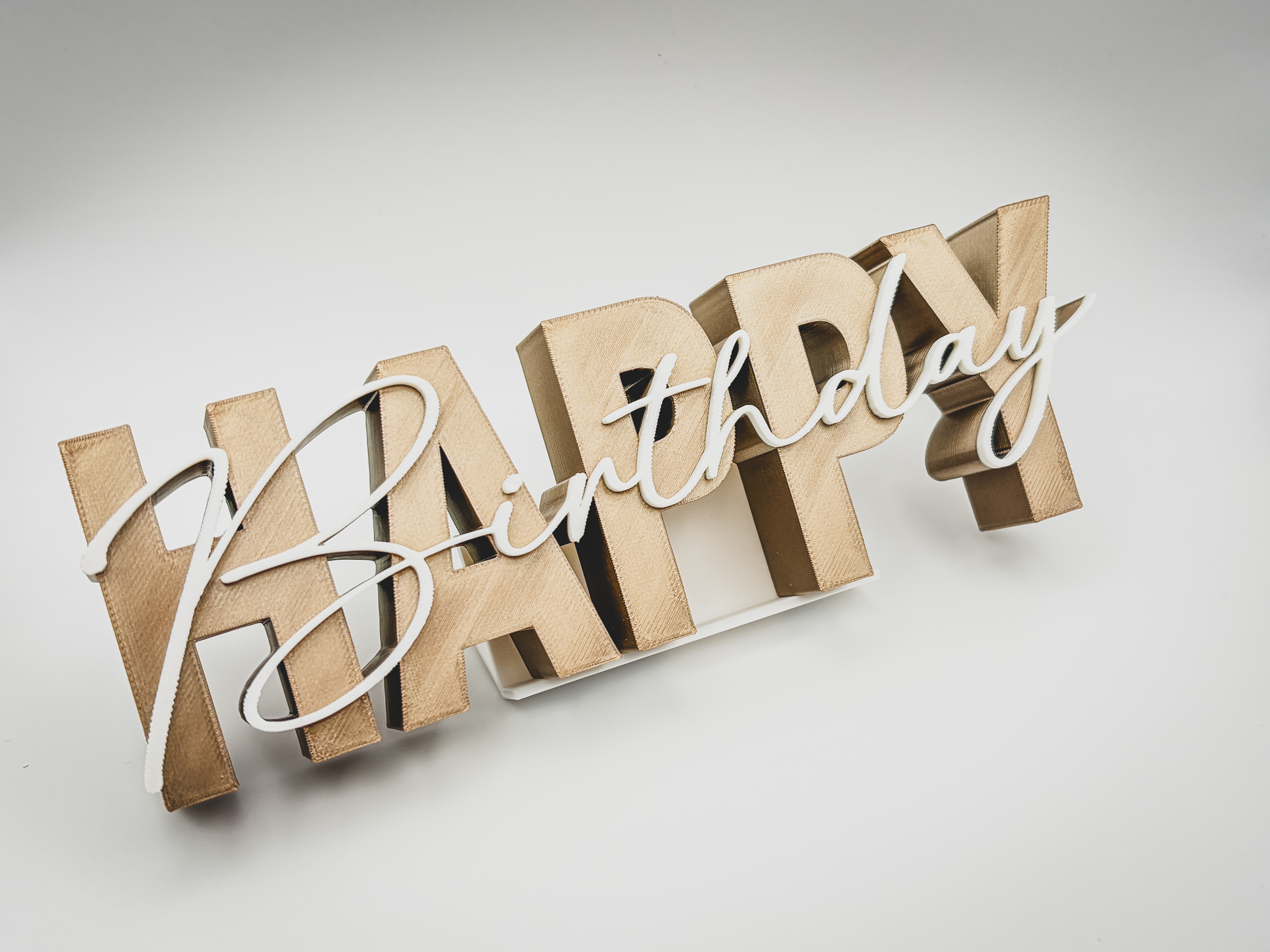 Happy Birthday Geschenk Idee Geburtstag – moderner 3D Schriftzug freistehend – stilvolle Tischdeko Partydeko – besonderes Mitbringsel