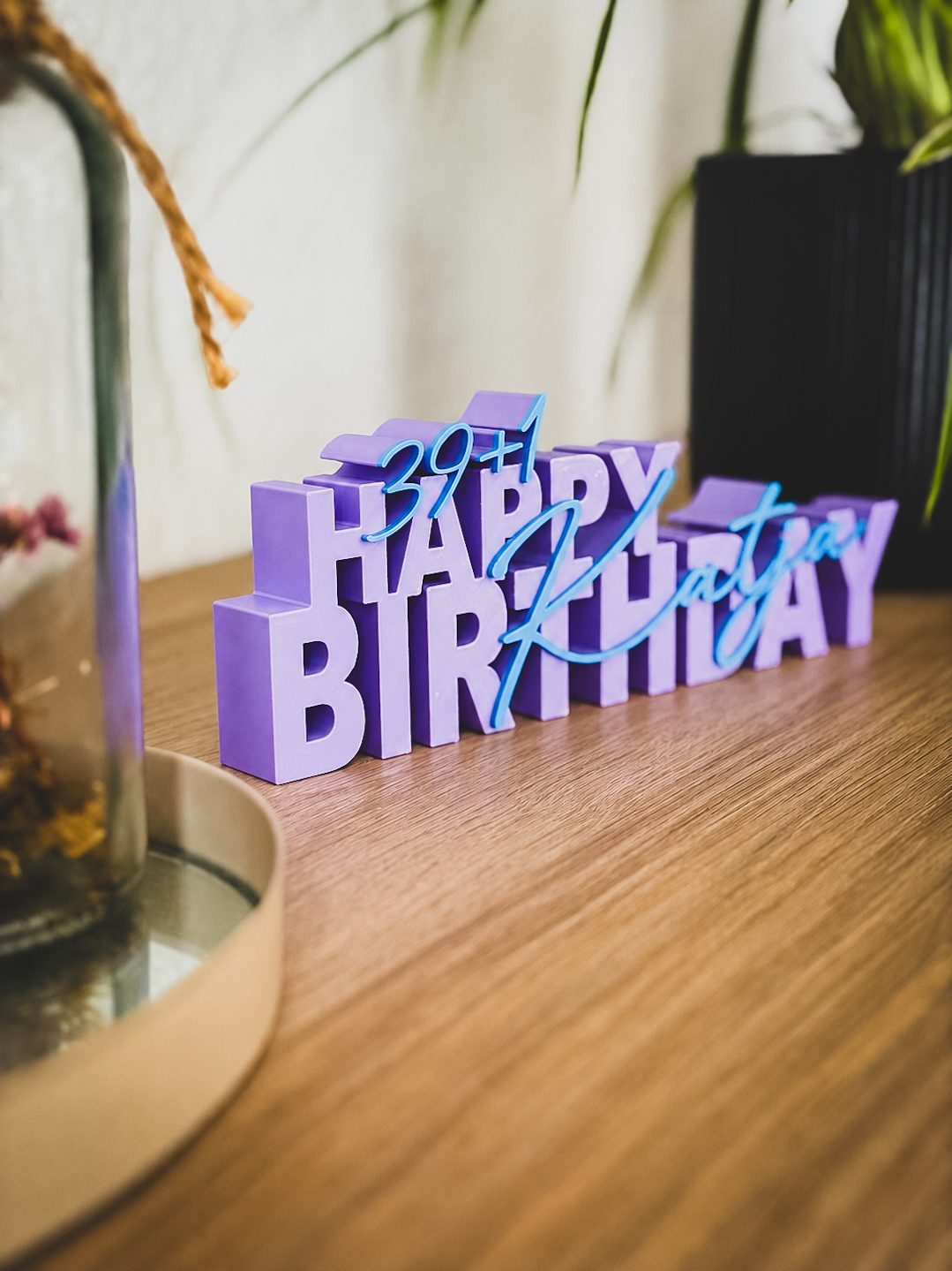 Happy Birthday personalisiert mit Alter & Name | Geburtstagsdeko aus 3D Druck | Geschenk zum 18. 30. 40. 50. 60. Geburtstag Deko