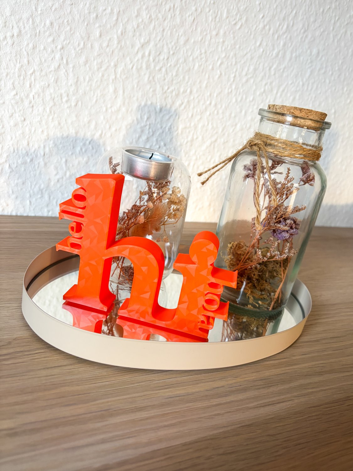 Hi Hello Hola Schriftzug Deko – 3D Druck freistehend – internationale Begrüßung Deko für Eingangsbereich, Büro oder Empfang