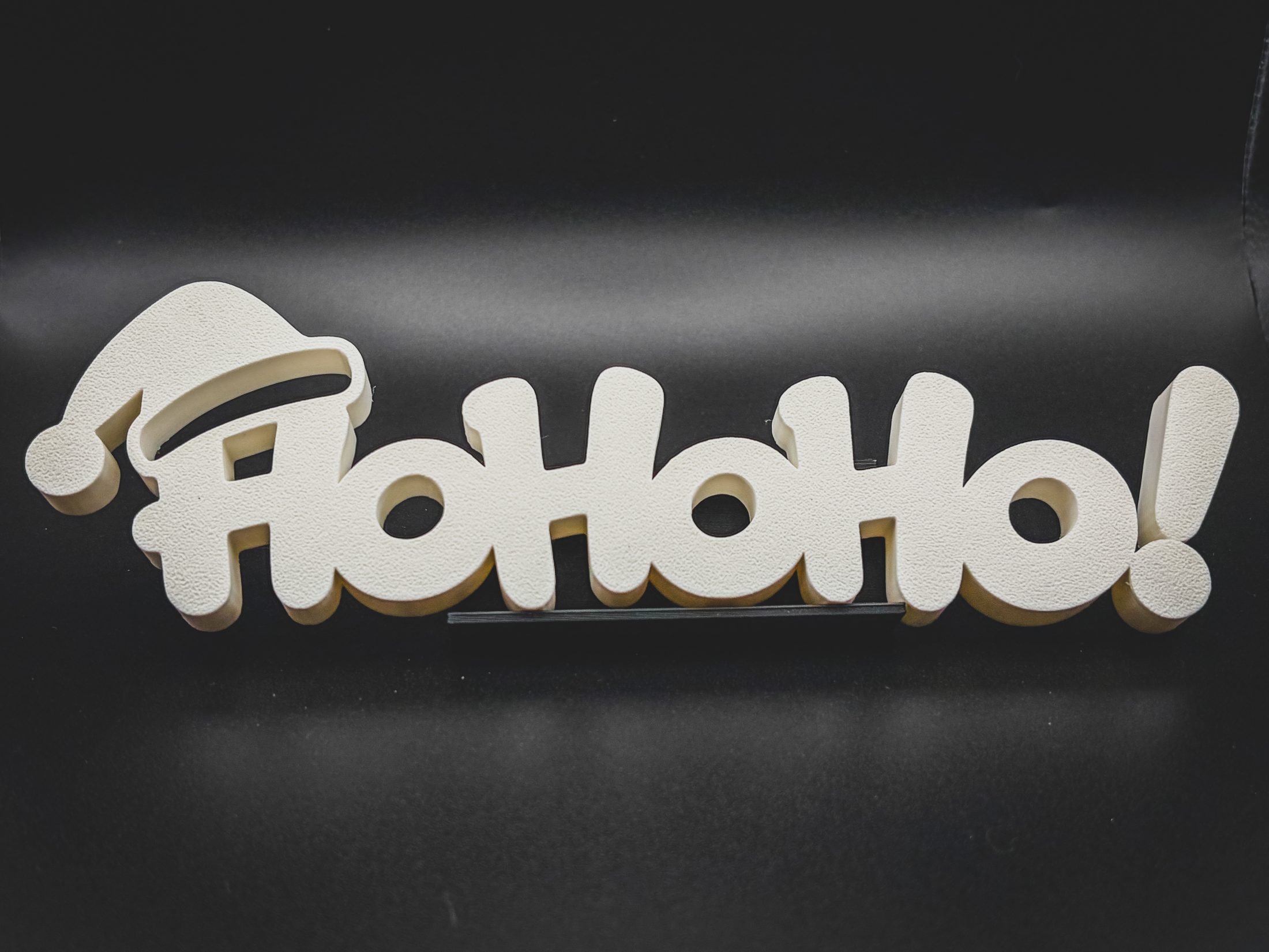 Ho Ho Ho Weihnachtsdeko 3D Druck mit Weihnachtsmütze | moderner Schriftzug Weihnachten | Deko Advent Winter | Geschenkidee Xmas