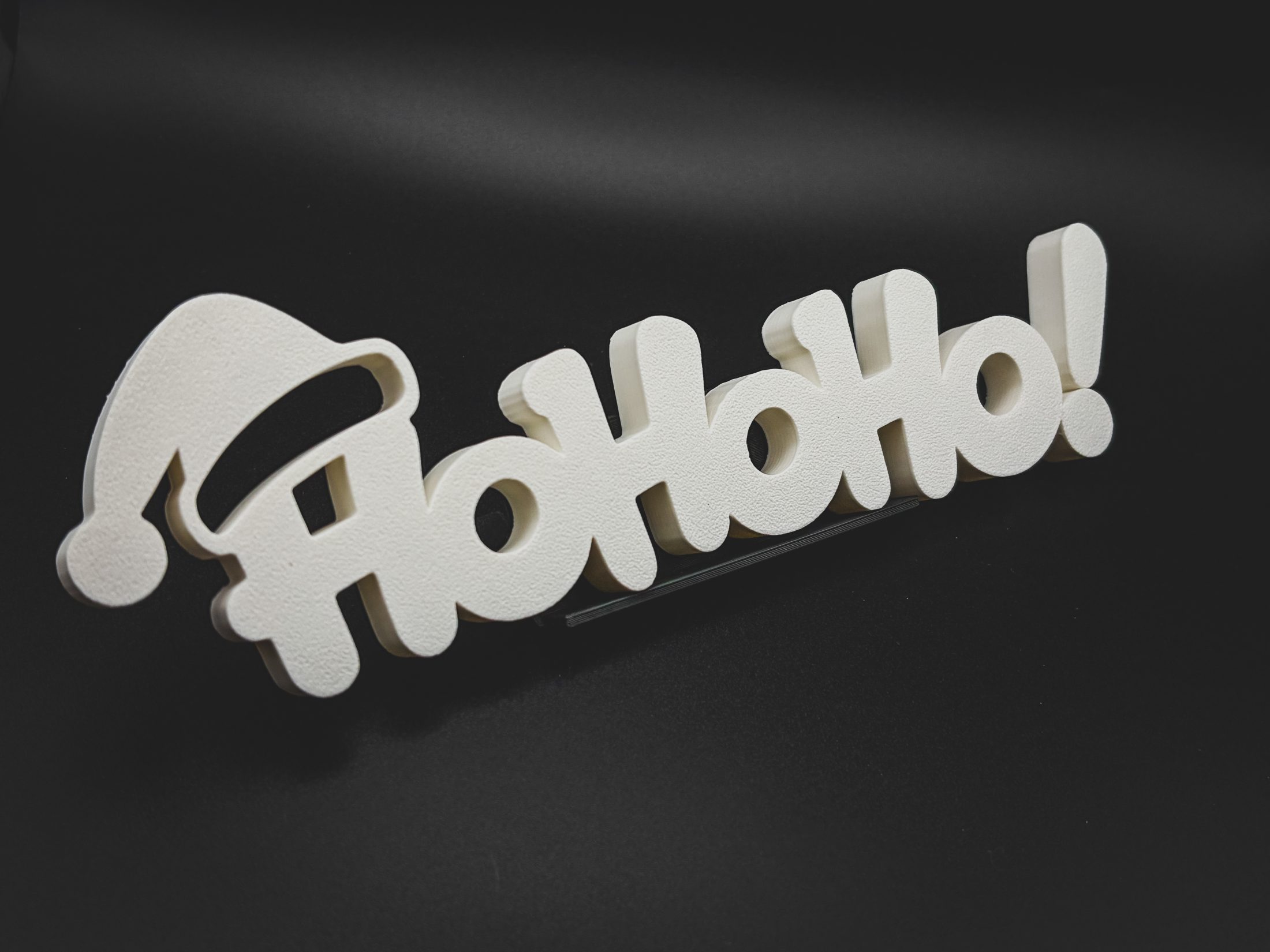 Ho Ho Ho Weihnachtsdeko 3D Druck mit Weihnachtsmütze | moderner Schriftzug Weihnachten | Deko Advent Winter | Geschenkidee Xmas