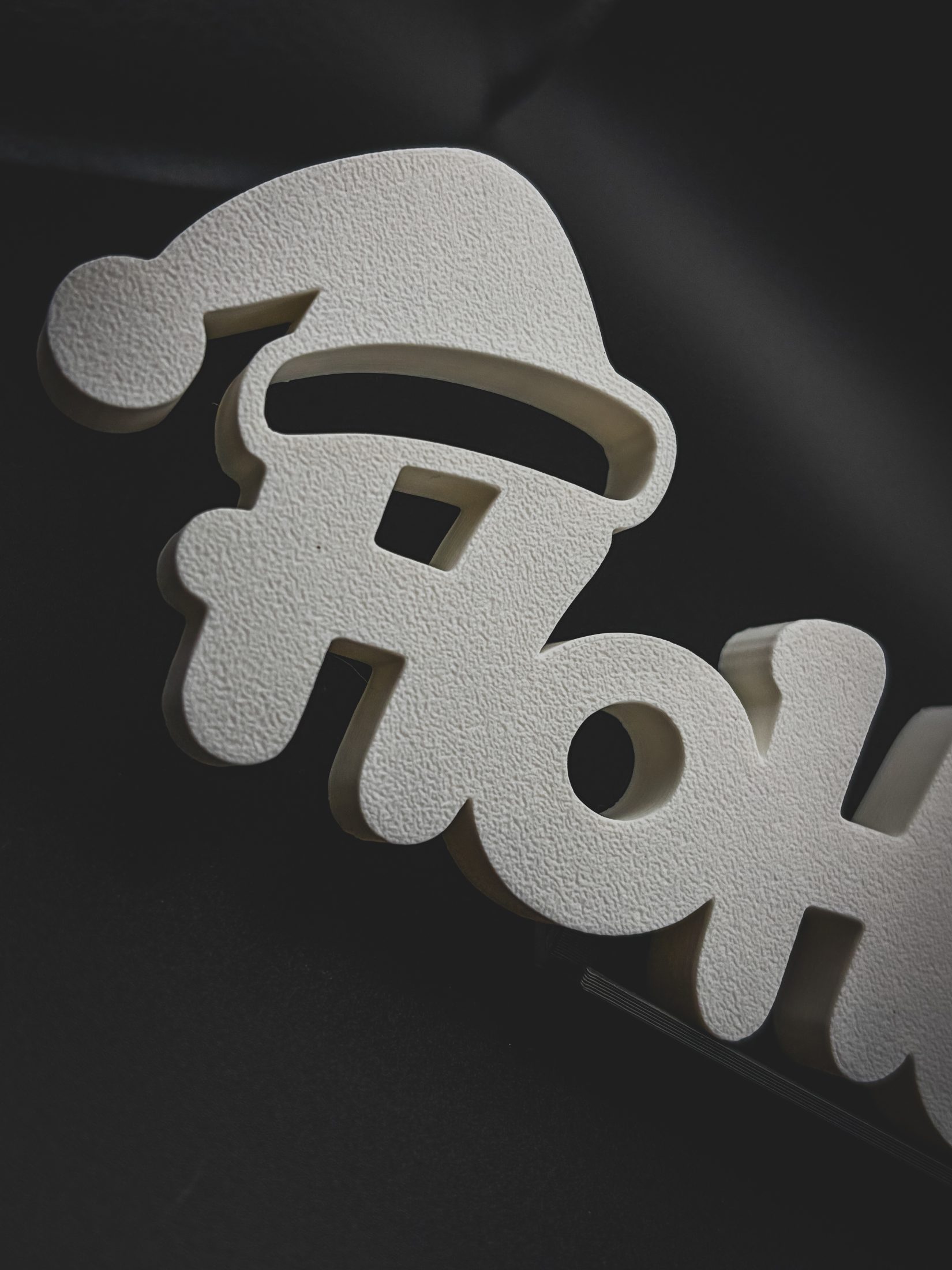 Ho Ho Ho Weihnachtsdeko 3D Druck mit Weihnachtsmütze | moderner Schriftzug Weihnachten | Deko Advent Winter | Geschenkidee Xmas