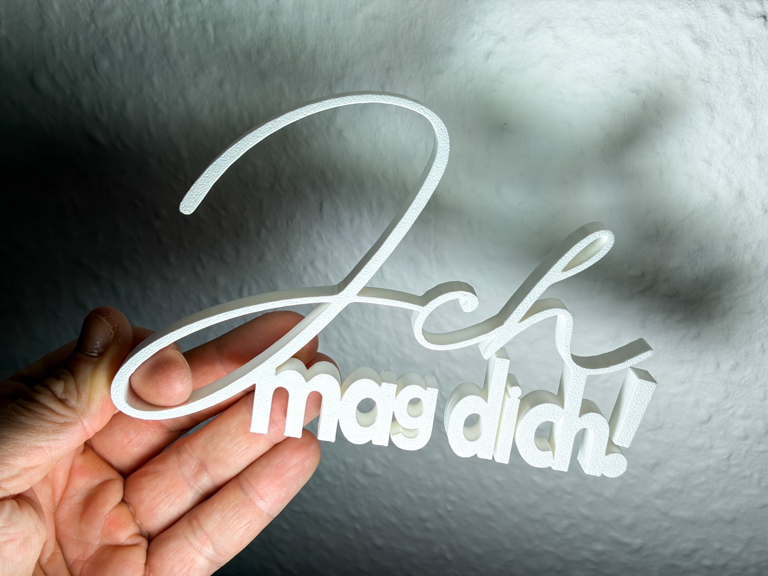 Ich mag dich Deko Schriftzug – liebevolle 3D Druck Dekoration – freistehendes Geschenk für Partner & Freunde – moderne Wohn Deko