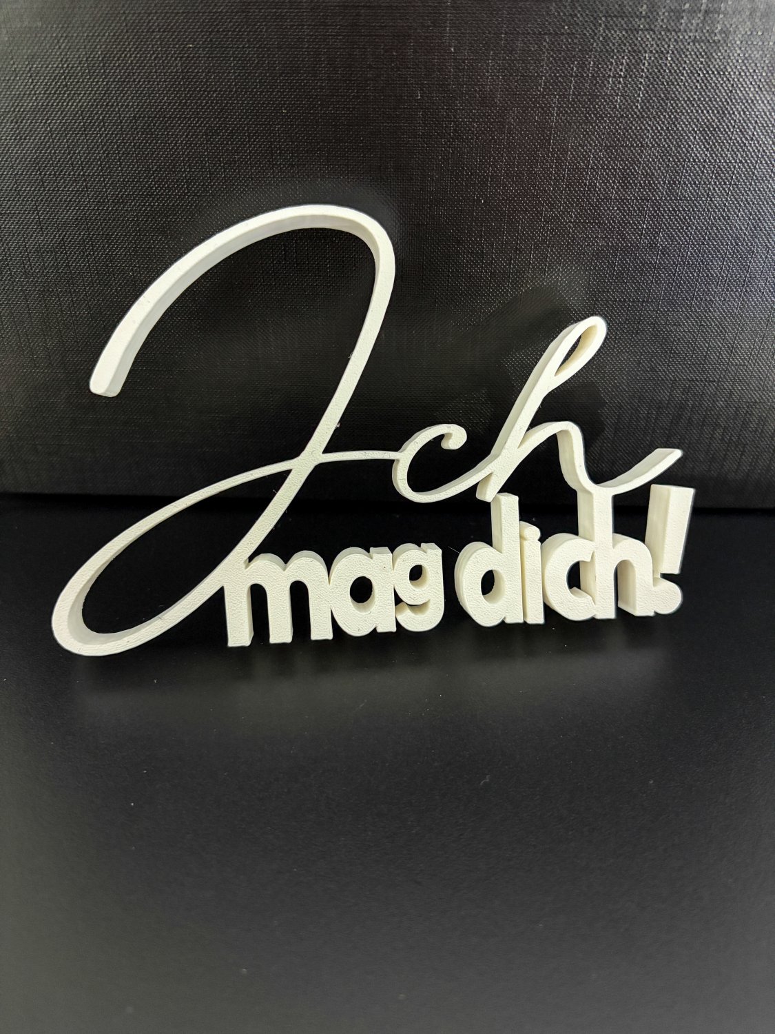 Ich mag dich Deko Schriftzug – liebevolle 3D Druck Dekoration – freistehendes Geschenk für Partner & Freunde – moderne Wohn Deko