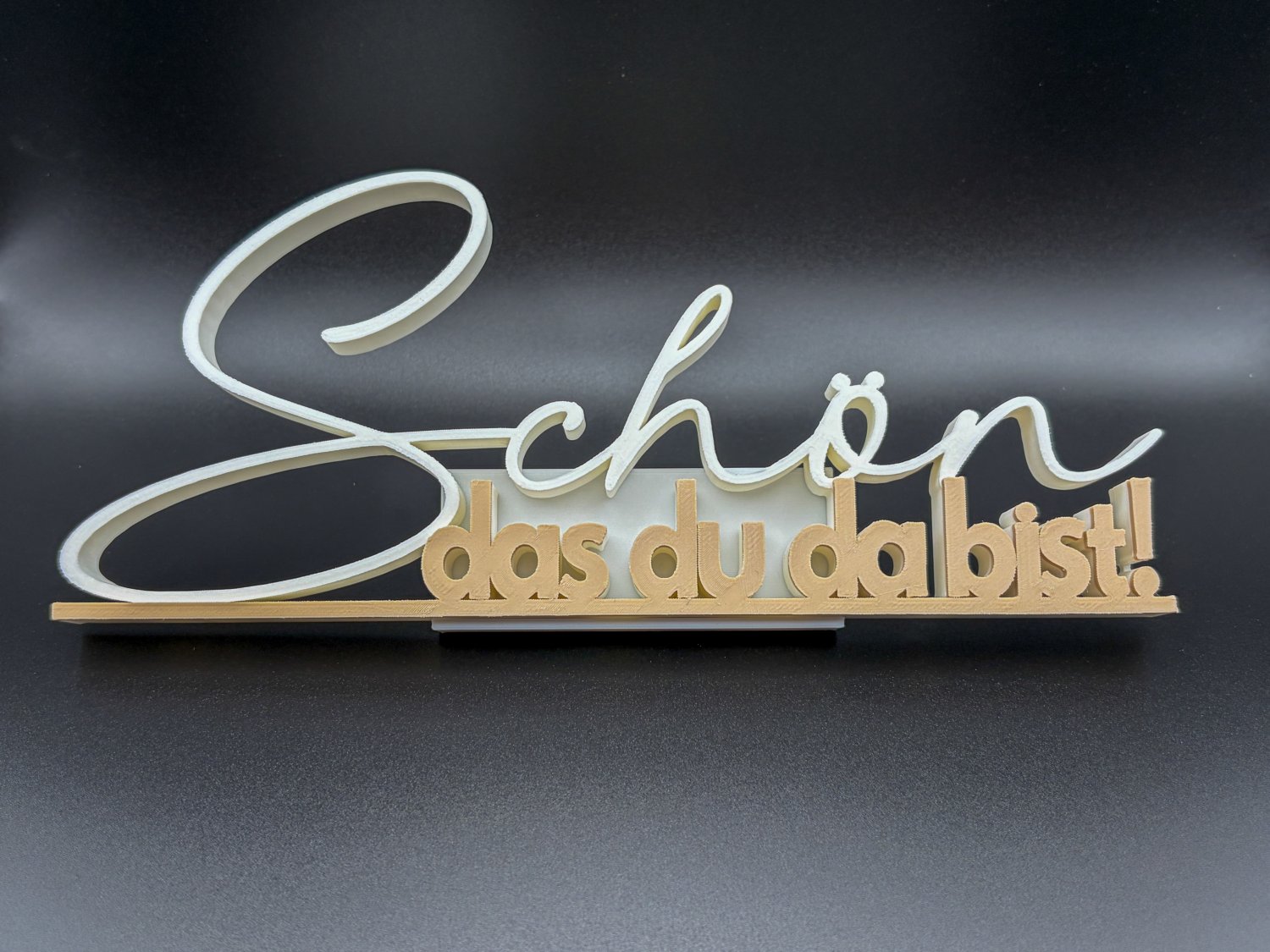 Schön dass du da bist Schriftzug Deko – 3D Druck freistehend – Willkommensschild für Zuhause, Studio oder Büro – moderne Begrüßungsdeko