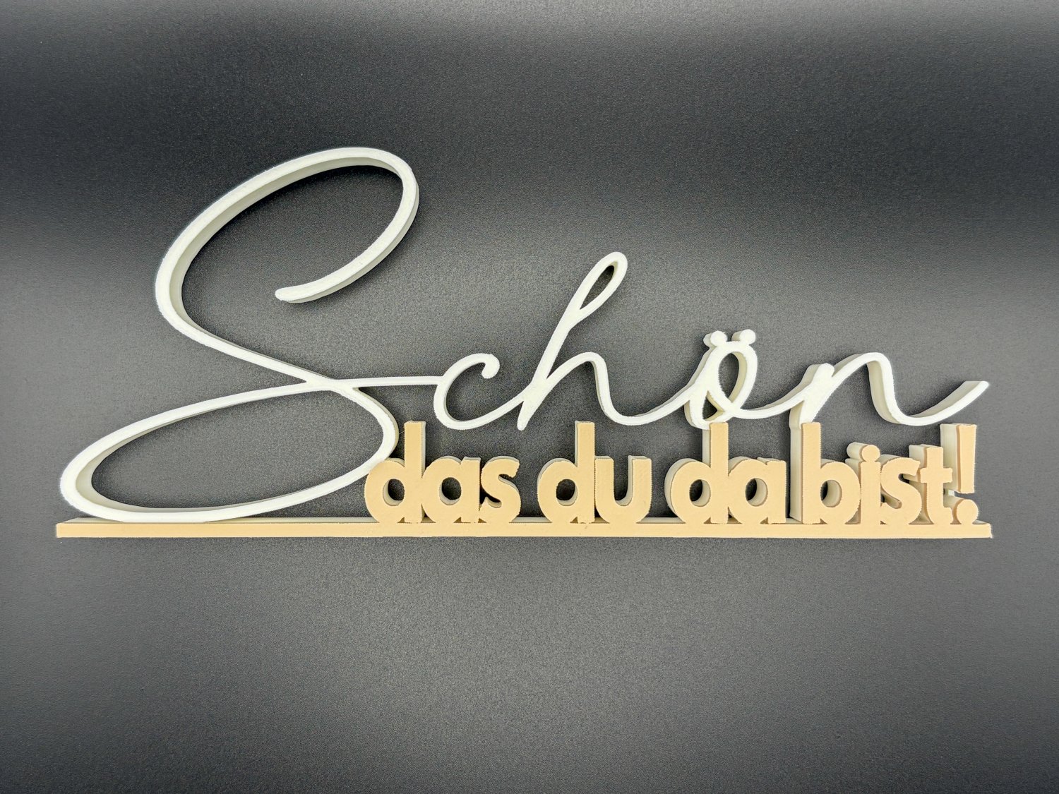 Schön dass du da bist Schriftzug Deko – 3D Druck freistehend – Willkommensschild für Zuhause, Studio oder Büro – moderne Begrüßungsdeko