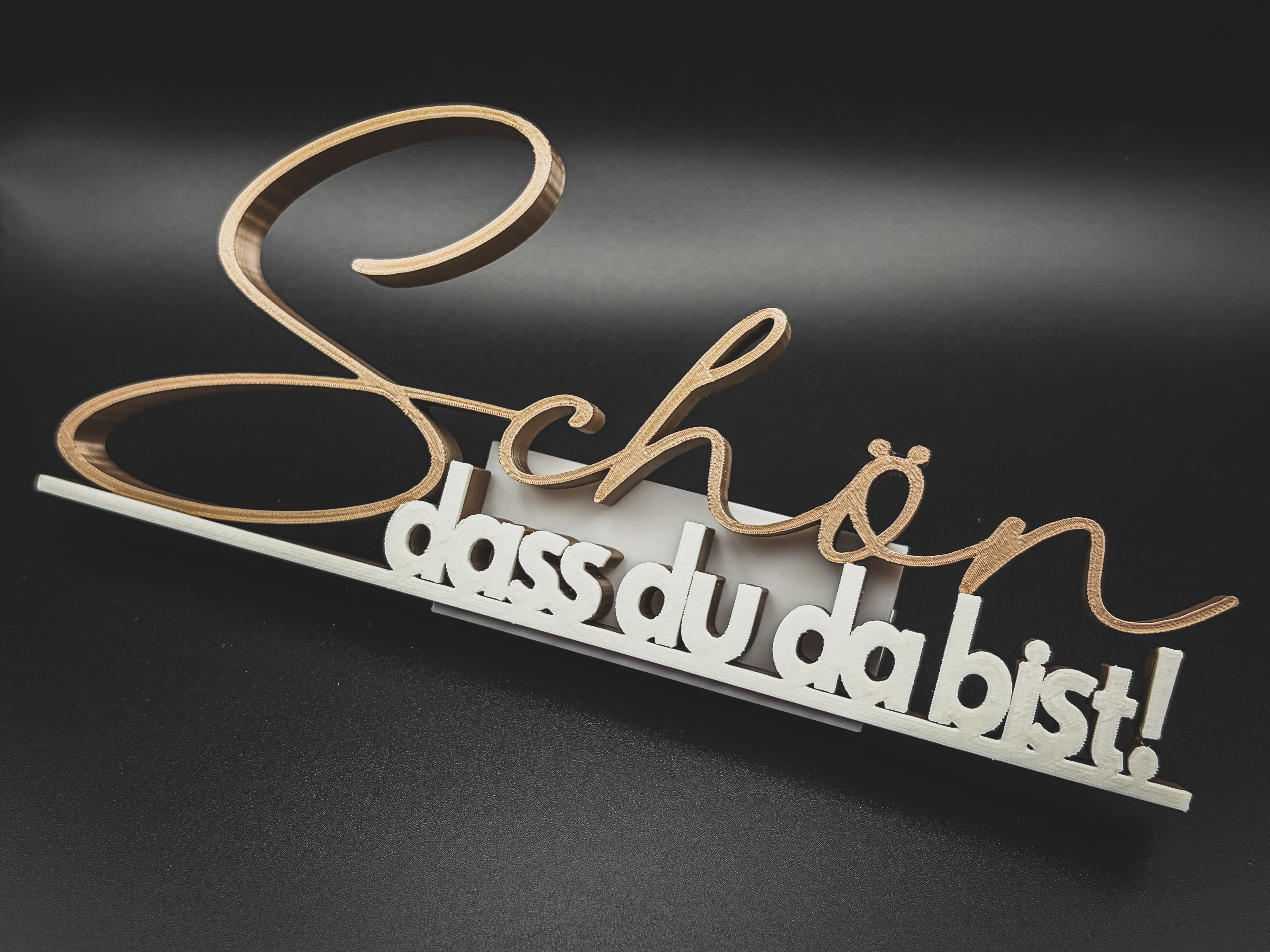 Schön dass du da bist Schriftzug Deko – 3D Druck freistehend – Willkommensschild für Zuhause, Studio oder Büro – moderne Begrüßungsdeko