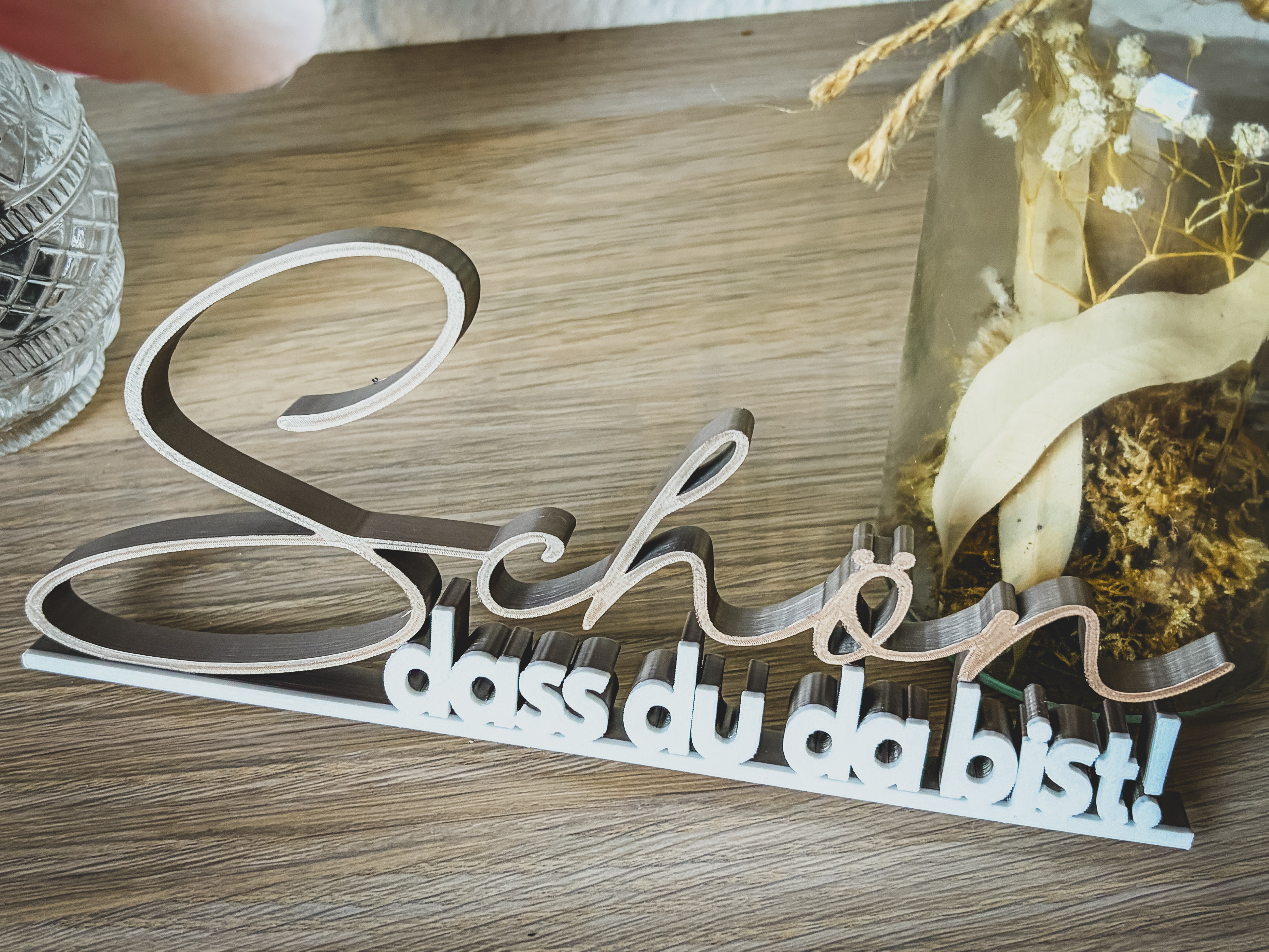 Schön dass du da bist Schriftzug Deko – 3D Druck freistehend – Willkommensschild für Zuhause, Studio oder Büro – moderne Begrüßungsdeko