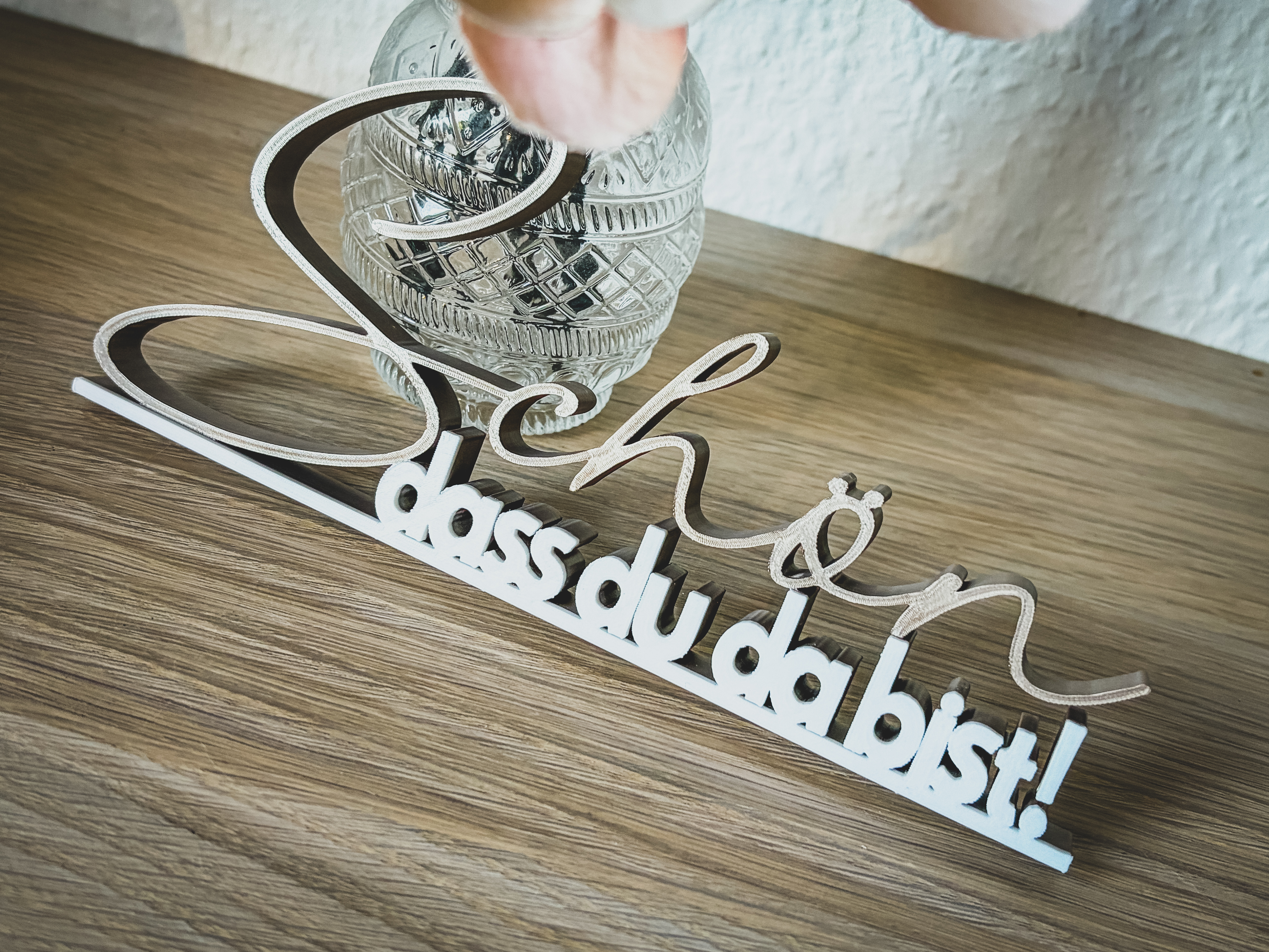 Schön dass du da bist Schriftzug Deko – 3D Druck freistehend – Willkommensschild für Zuhause, Studio oder Büro – moderne Begrüßungsdeko