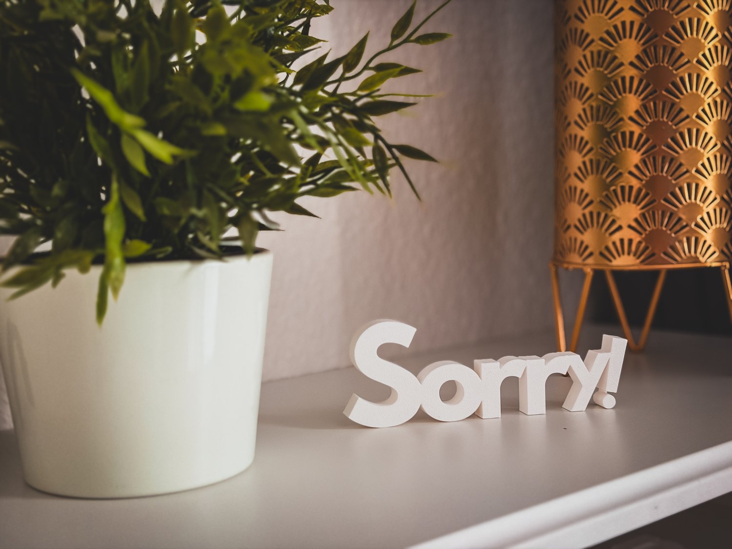 Sorry Deko Schriftzug – originelle Entschuldigung Geschenk Idee – 3D Druck freistehend – witzige Dekoration für Partner & Freunde