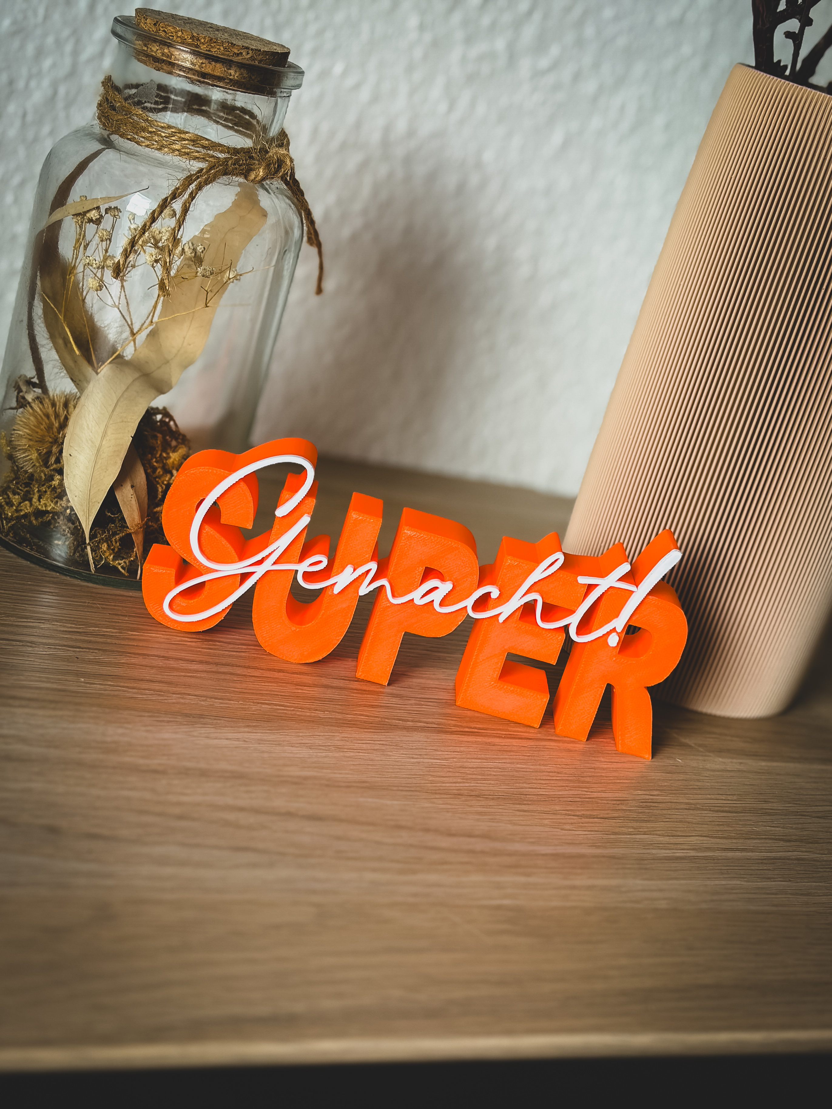 Super Gemacht Schriftzug Deko – Geschenk zur bestandenen Prüfung Abi Studium Führerschein Ausbildung Motivation