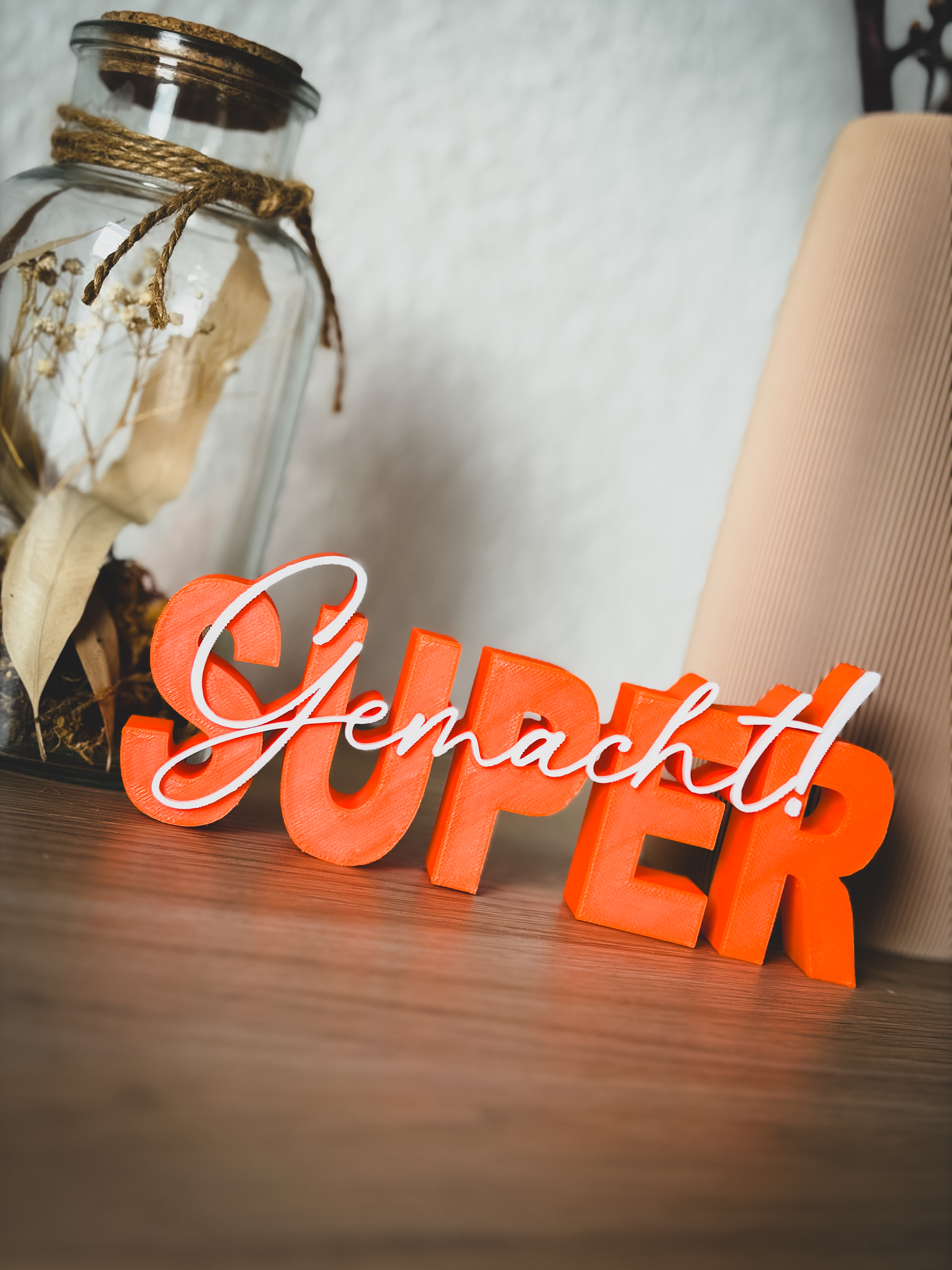 Super Gemacht Schriftzug Deko – Geschenk zur bestandenen Prüfung Abi Studium Führerschein Ausbildung Motivation