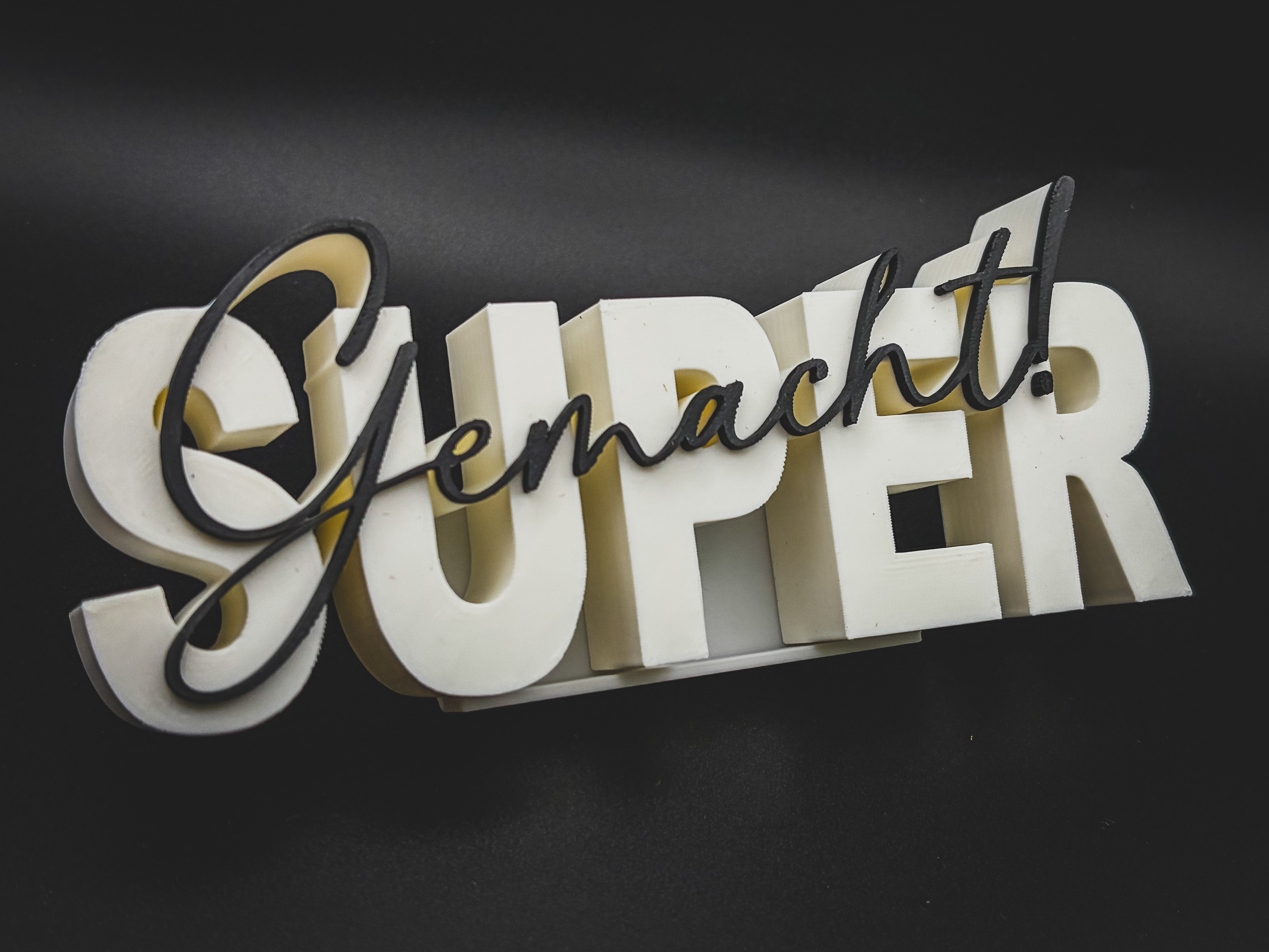 Super Gemacht Schriftzug Deko – Geschenk zur bestandenen Prüfung Abi Studium Führerschein Ausbildung Motivation