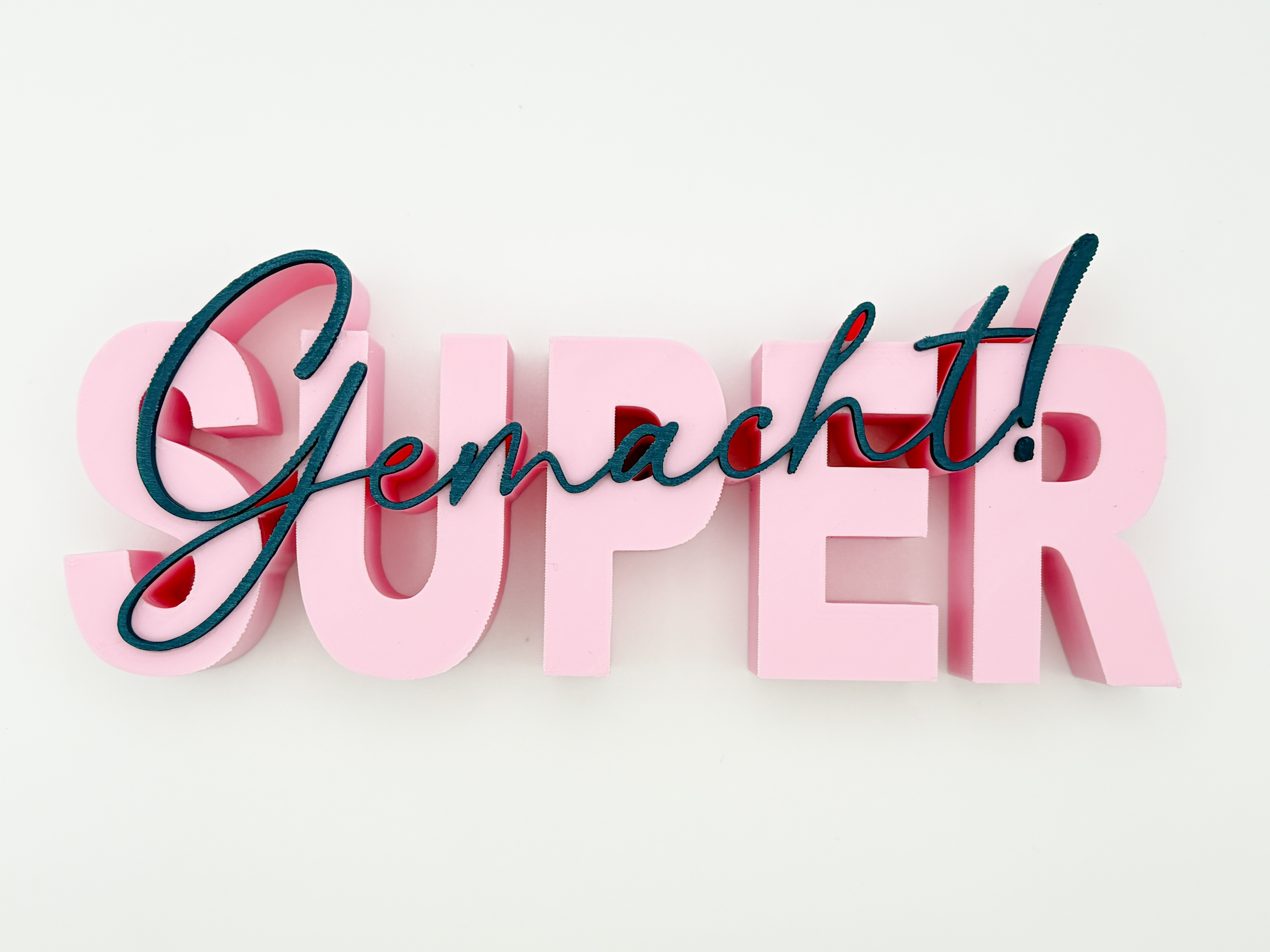 Super Gemacht Schriftzug Deko – Geschenk zur bestandenen Prüfung Abi Studium Führerschein Ausbildung Motivation
